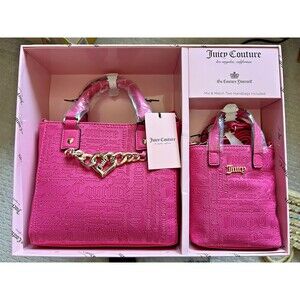 NIB Juicy Couture Pink 2-Piece Handbag Gift Set Mix & Match Tote Crossbody
